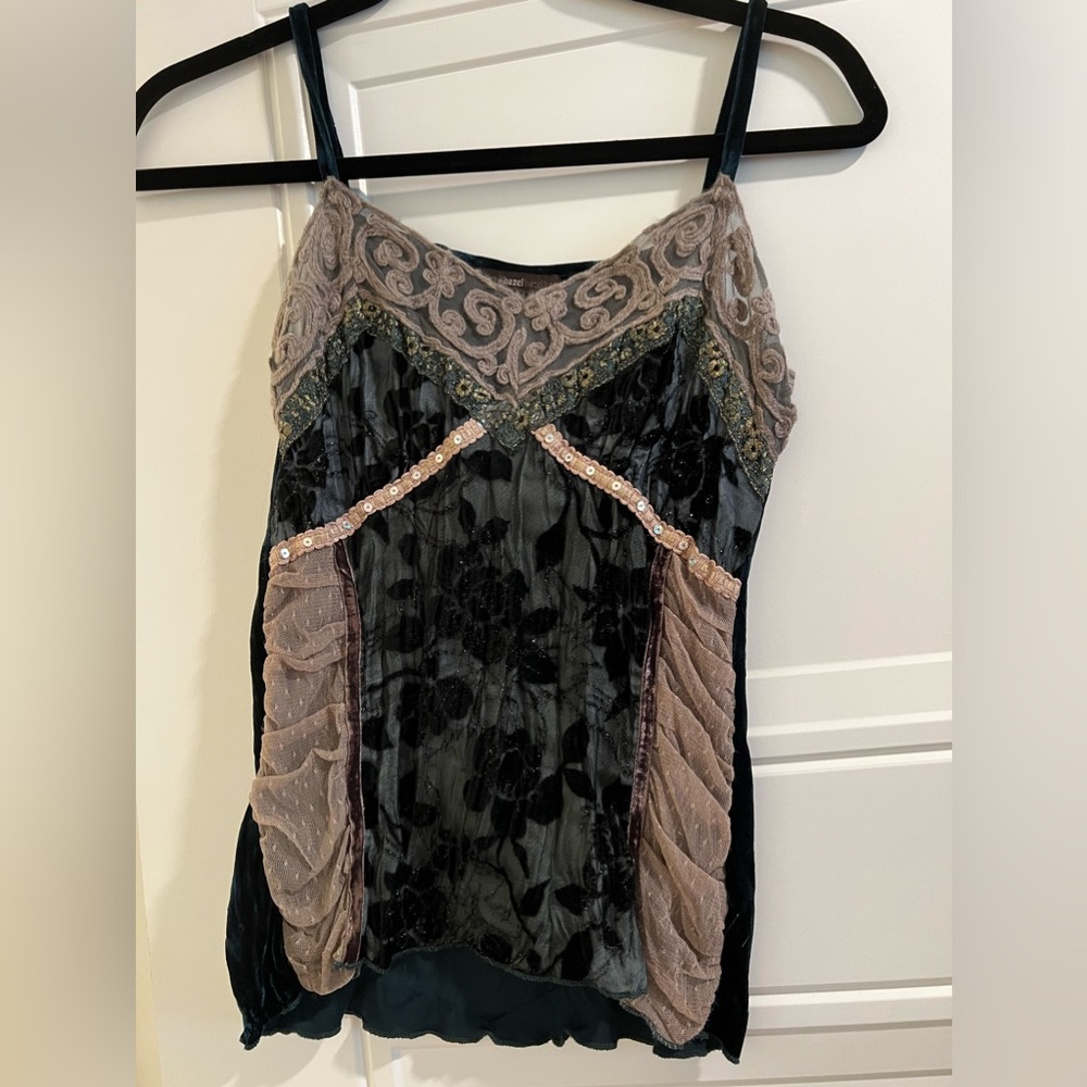 Velvet tank with gorgeous detailing
